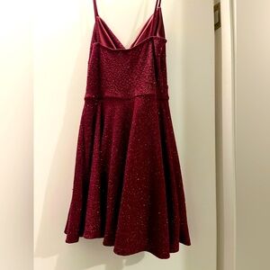 Burgundy glitter dress